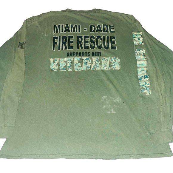 Vintage | Shirts | Vintage Miami Dade Fire Rescue Veterans Faded